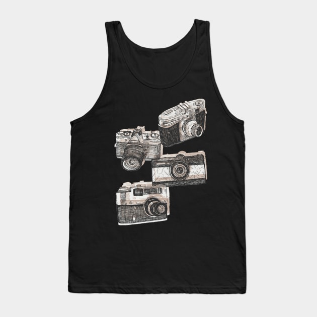 Classic Cameras Tank Top by minniemorrisart